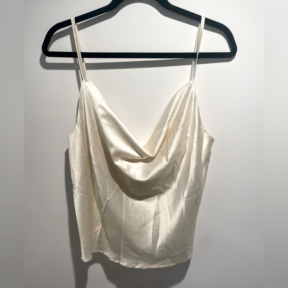 NWT Showpo. | Satin Champagne | Cowl Neck | Straight Line Tank